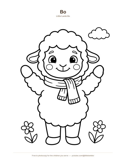 Bo the Lamb Coloring Page — free printable