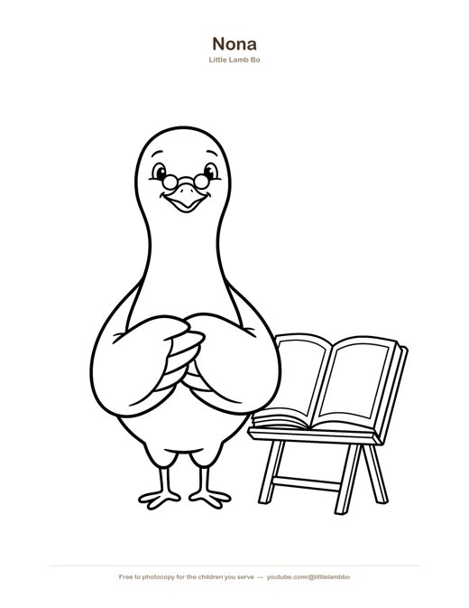 Nona the Dove Coloring Page — free printable