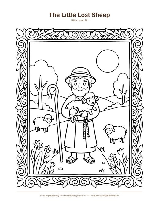 The Lost Sheep Coloring Page — free printable